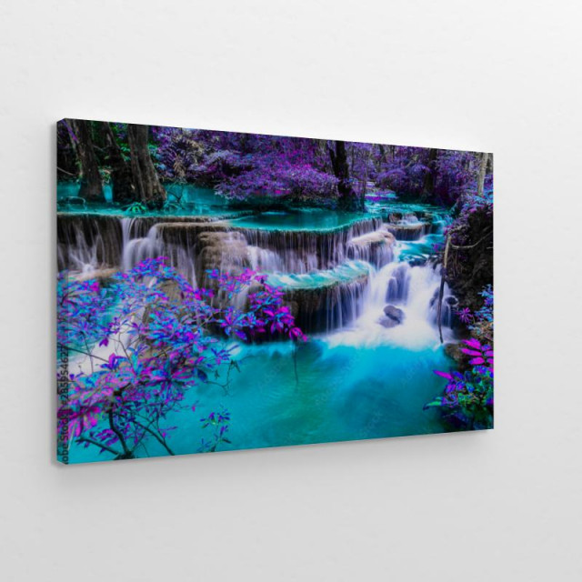 Niesamowity kolorowy wodospad obraz
