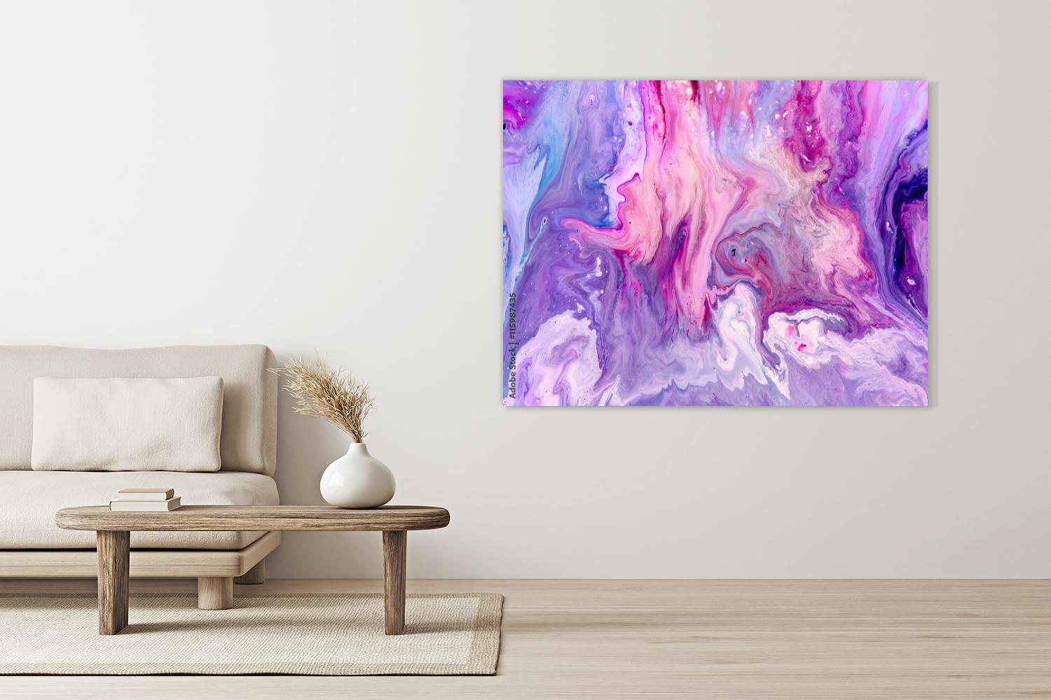 Abstract purple paint obraz