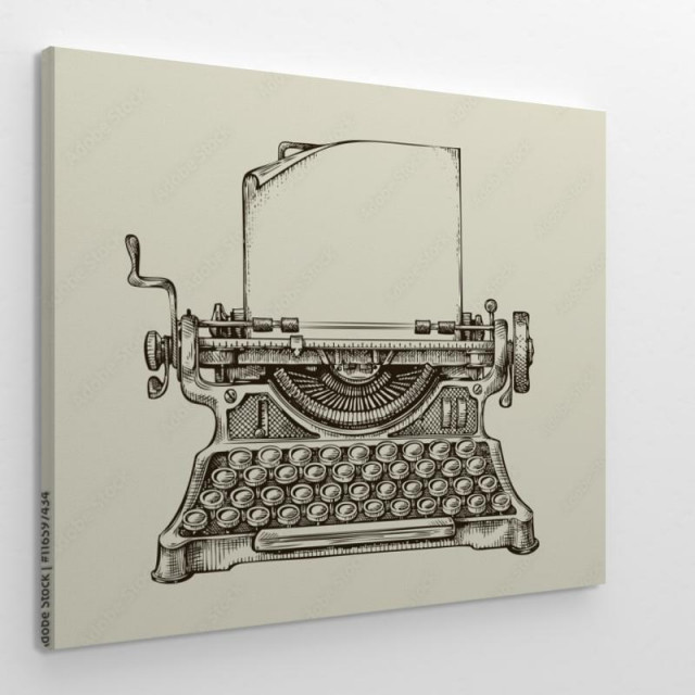 Obraz na płótnie Ręcznie narysowana maszyna do pisania