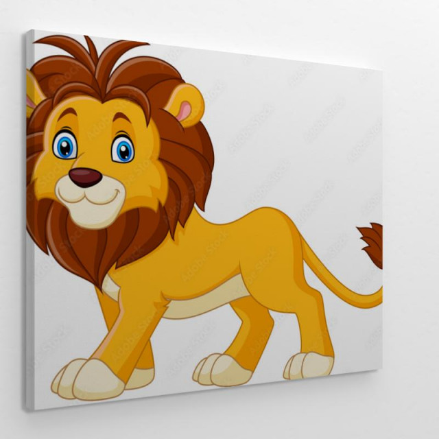 Obraz na płótnie Rysunkowy lew zwierzak