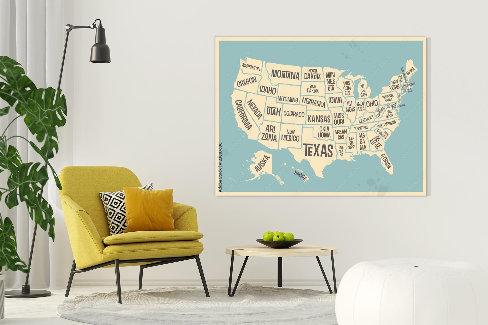 Retro mapa USA