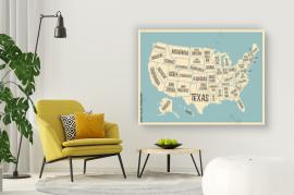 Retro mapa USA