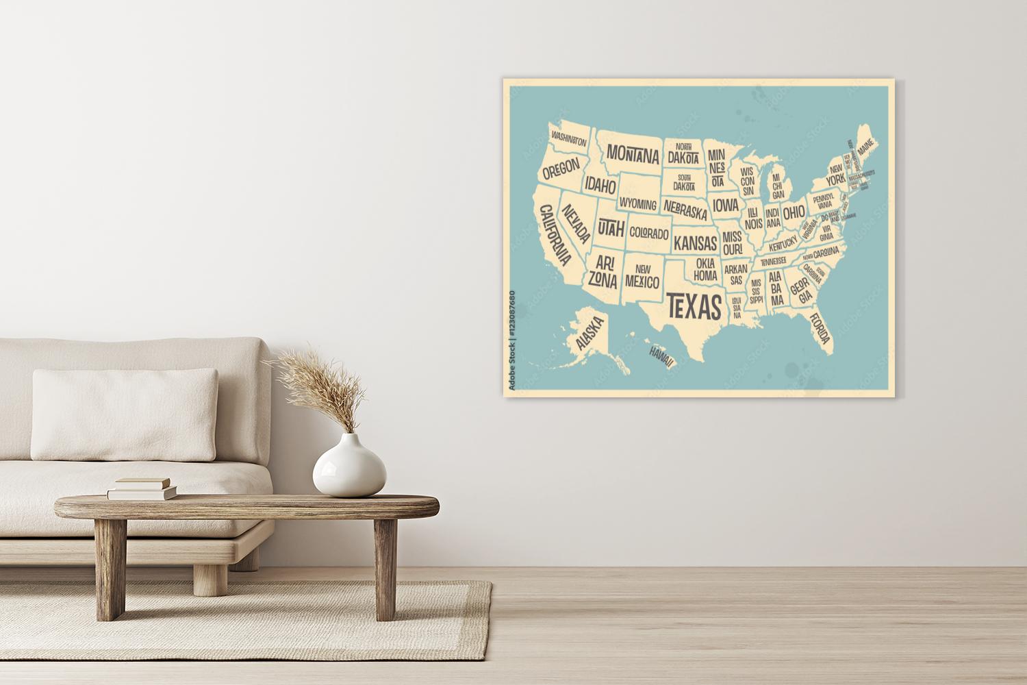 Retro mapa USA