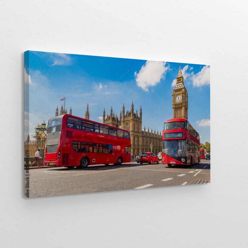 Obraz na płótnie Big Ben Londyn czerwone autobusy