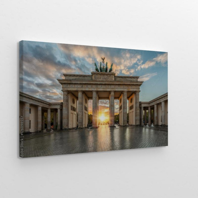 Zachód słońca w berlinie obraz