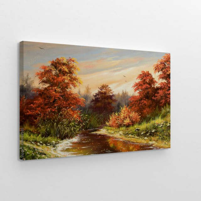 Obraz na płótnie Jesienny krajobraz efekt farby