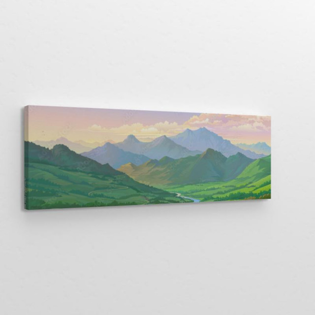 Obraz na płótnie Krajobraz górski efekt farby