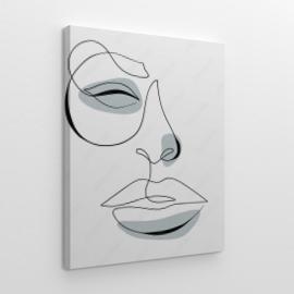 Rysunek twarzy oneline art obraz