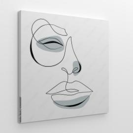 Rysunek twarzy oneline art obraz