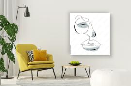 Rysunek twarzy oneline art obraz