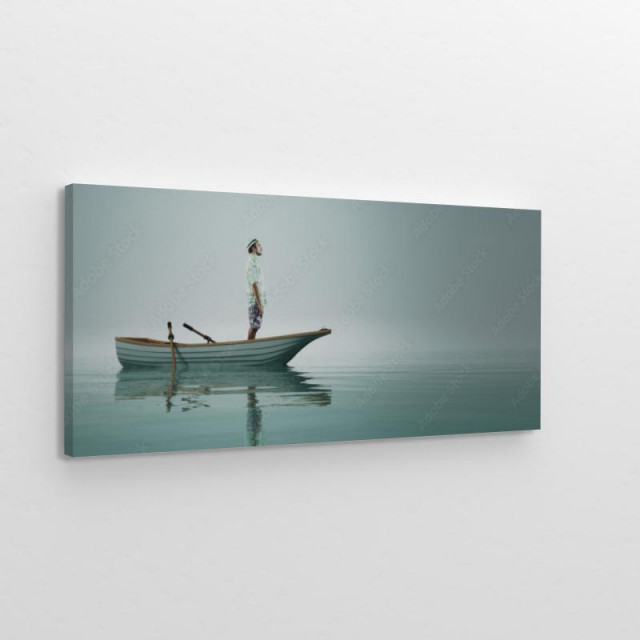 Man in a boat obraz