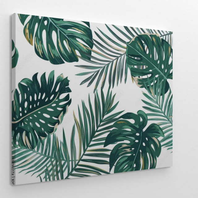 Retro palm leaves background obraz