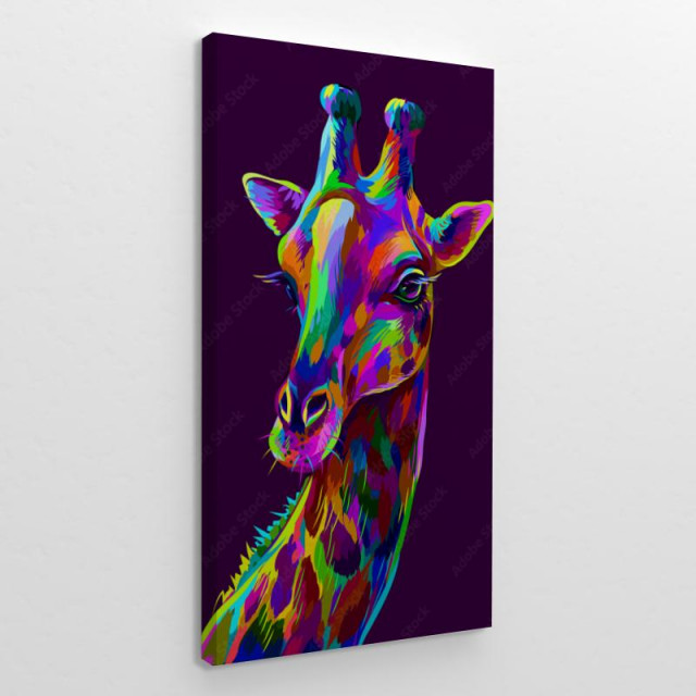 Żyrafa kolorowa abstrakcja obraz