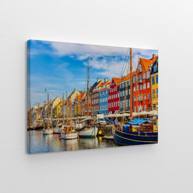 Kopenhaga kolorowy port obraz