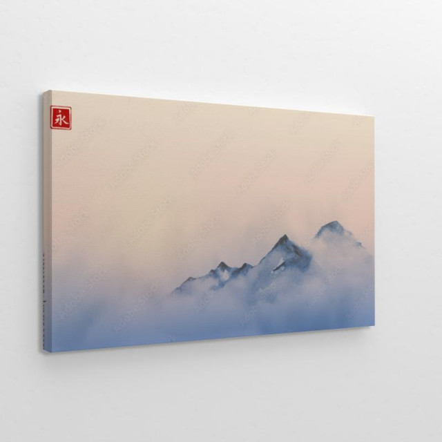 Obraz na płótnie Dalekie góry we mgle