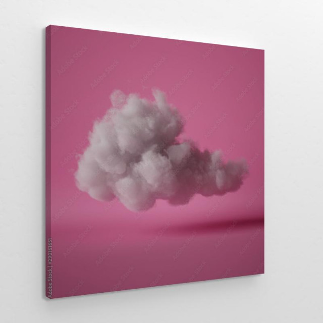 Obraz na płótnie Chmurka na różowym tle