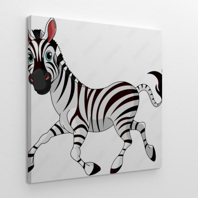 Obraz na płótnie Biegnąca zebra rysunek zebry