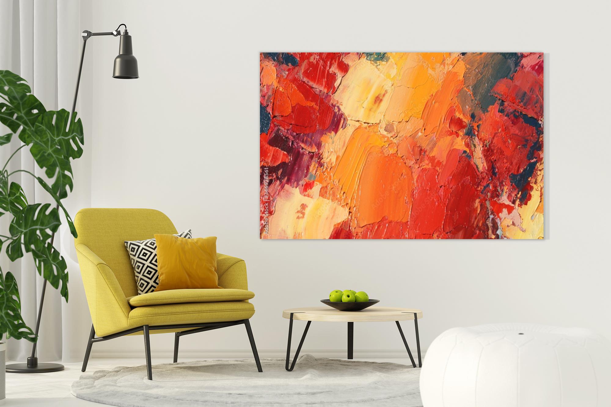 Hand drawn oil painting on obraz