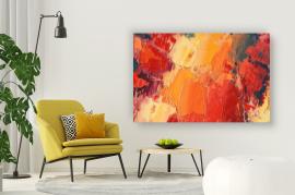 Hand drawn oil painting on obraz