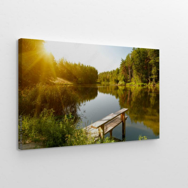 Obraz na płótnie Letnia kompozycja jezioro latem