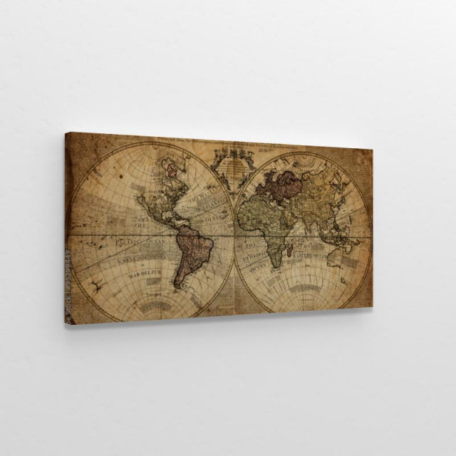 Obraz na płótnie Mapa świata w stylu vintage