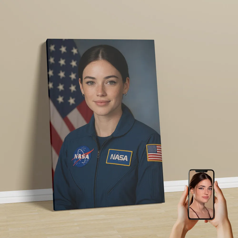 Portret astronautki ze zdjęcia