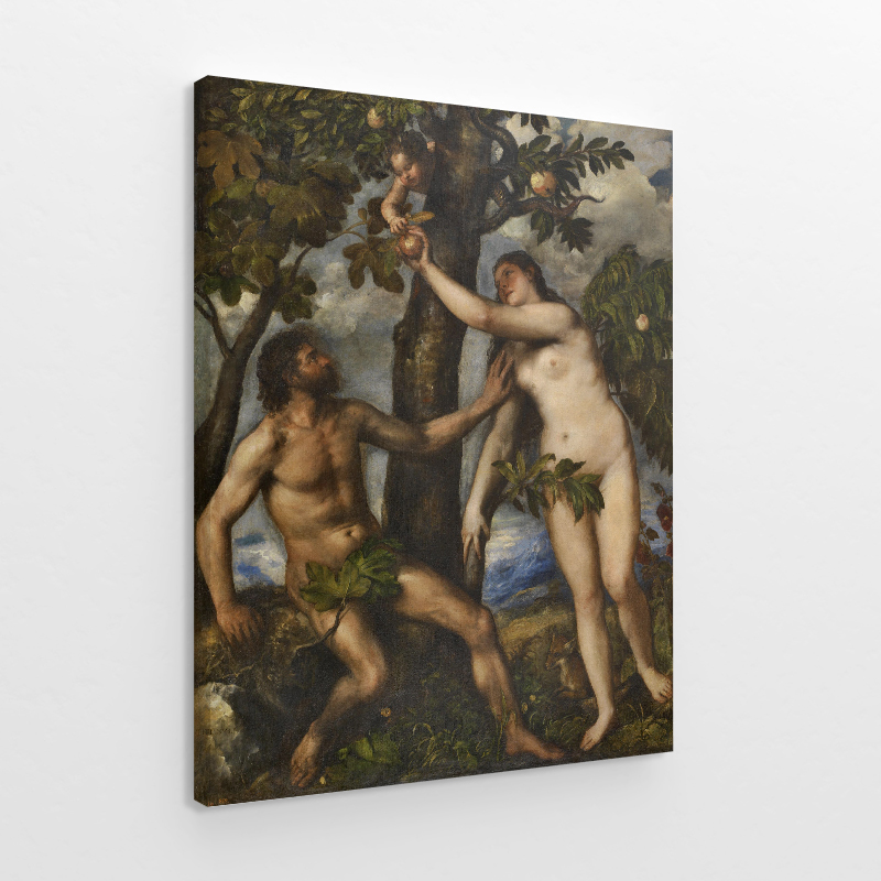 Obraz na płótnie przedstawiający Adama i Ewę