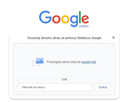 Wgraj plik w google i kliknij wyszukaj
