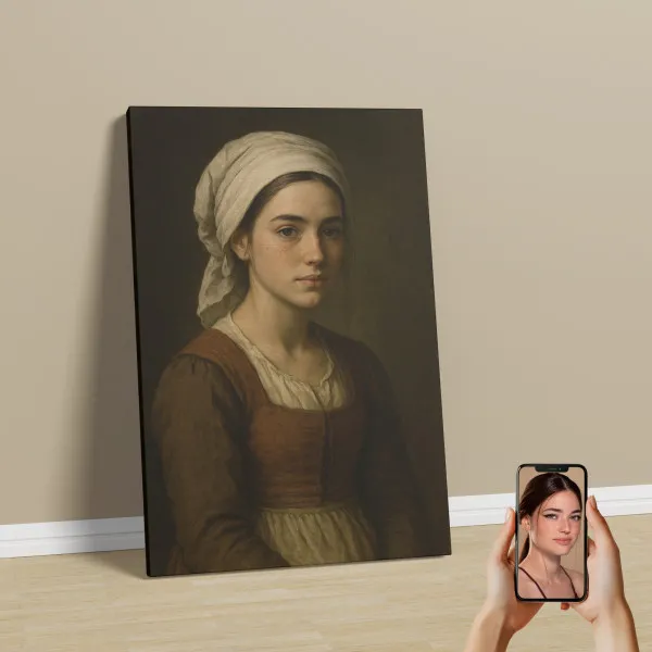 Portret w ciele wieśniaczki ze zdjęcia