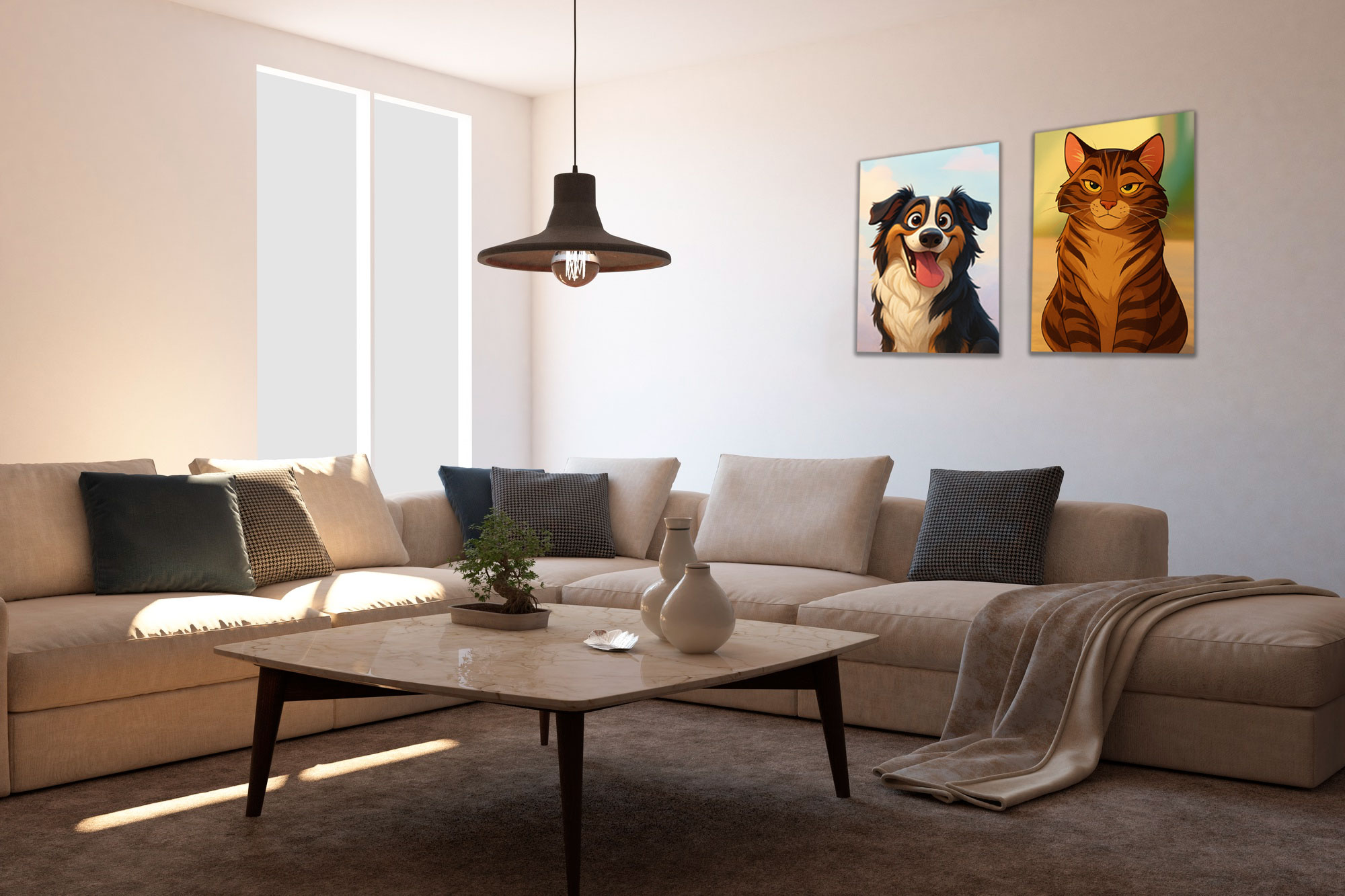 pupil ze zdjęcia na płótnie - mockup na ścianie